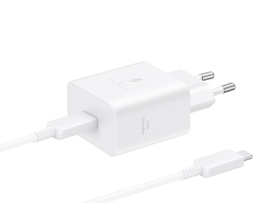 Samsung Netzladegerät mit USB-C Kabel, 45W, 4.05A, 1 x USB-C, Weiß EP-T4511XWEGEU