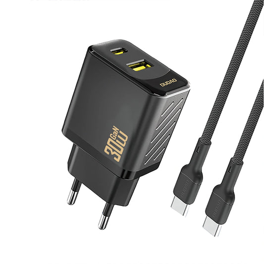 Netzladegerät mit USB-C Kabel Dudao A27TCEU, 30W, 1 x USB-A - 1 x USB-C, Schwarz