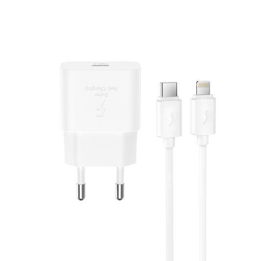 Netzteil mit Lightning-Kabel XO Design L167, 25W, 3A, 1 x USB-C, Weiß