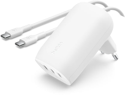 Netzteil mit USB-C-Kabel Belkin BoostCharge, 67W, 3A, 3 x USB-C, Weiß WCC002vf2MWH-B6