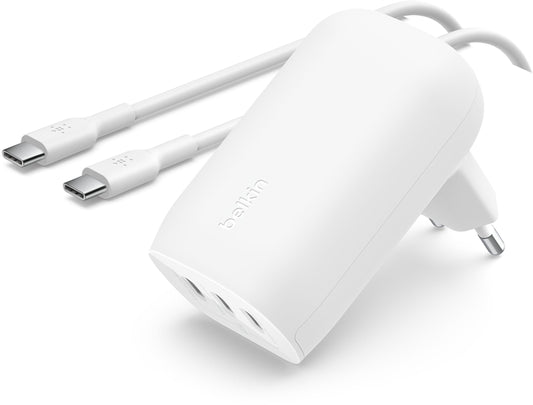 Netzteil mit USB-C-Kabel Belkin BoostCharge, 67W, 3A, 3 x USB-C, Weiß WCC002vf2MWH-B6