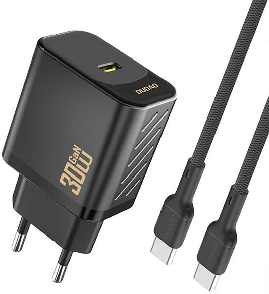 Netzteil mit USB-C-Kabel Dudao A27PCEU, 30W, 3A, 1 x USB-C, Schwarz