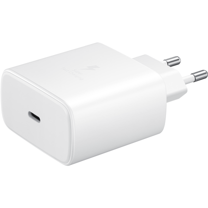 Netzwerkladegerät mit USB-C-Kabel Samsung EP-TA845 + DW767JWE, 45 W, 4,05 A, 1 x USB-C, Weiß GP-PTU020SOFWQ