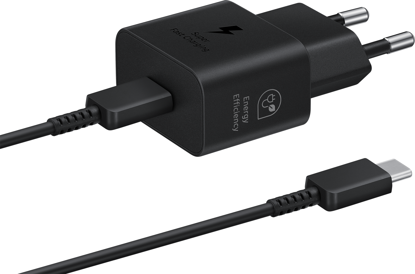 Netzwerkladegerät mit USB-C-Kabel Samsung, 25 W, 3 A, 1 x USB-C, Schwarz EP-T2510XBEGEU