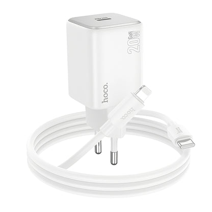 Netzladegerät mit Lightning-Kabel HOCO N40, 20W, 3A, 1 x USB-C, Weiß