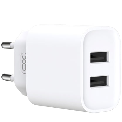 Netzwerkladegerät mit MicroUSB-Kabel XO Design CE02C, 10,5 W, 2,1 A, 2 x USB-A, Weiß