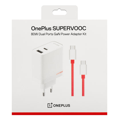 Netzwerkladegerät mit USB-C-Kabel OnePlus, 80 W, 7,3 A, 1 x USB-A – 1 x USB-C, Weiß 5461100597