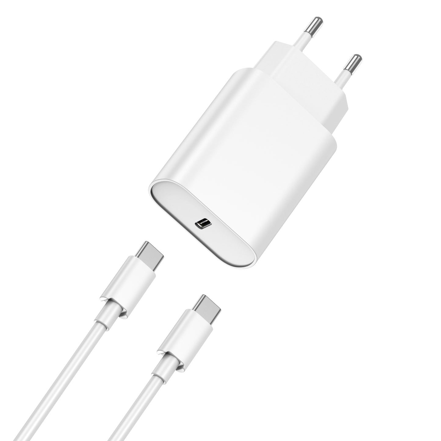 Netzwerkladegerät mit USB-C-Kabel WiWu Wi-U001, 20 W, 3 A, 1 x USB-C, Weiß