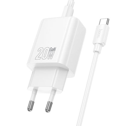 Netzladegerät mit USB-C Kabel HOCO N60, 20W, 3A, 1 x USB-C, Weiß
