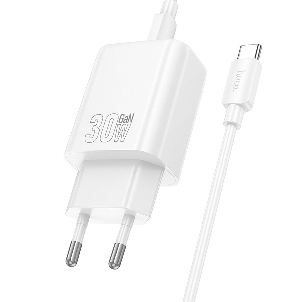 Netzladegerät mit USB-C Kabel HOCO N62, 30W, 3A, 1 x USB-C, Weiß