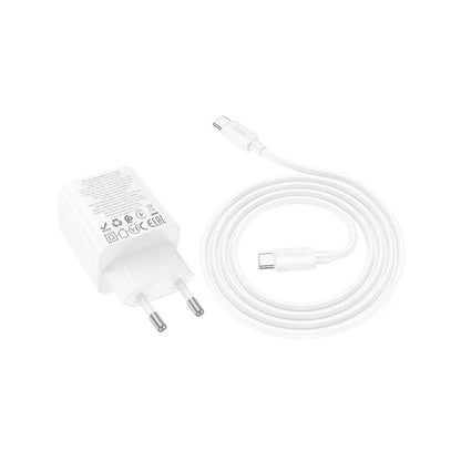 Netzladegerät mit USB-C Kabel HOCO N56, 30W, 3A, 2 x USB-A - 2 x USB-C, Weiß
