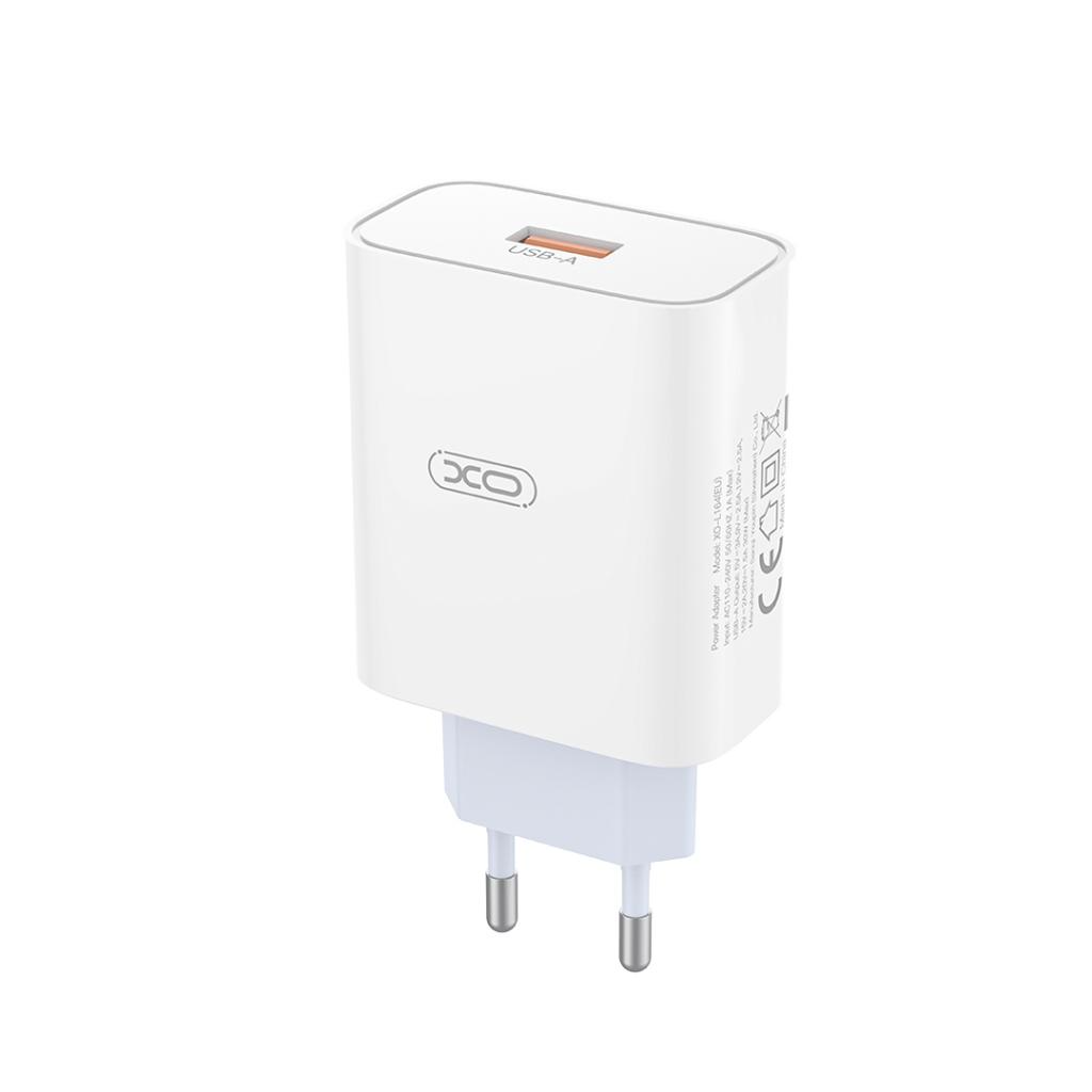 Netzladegerät mit USB-C Kabel XO Design L164, 30W, 1 x USB-A, Weiß