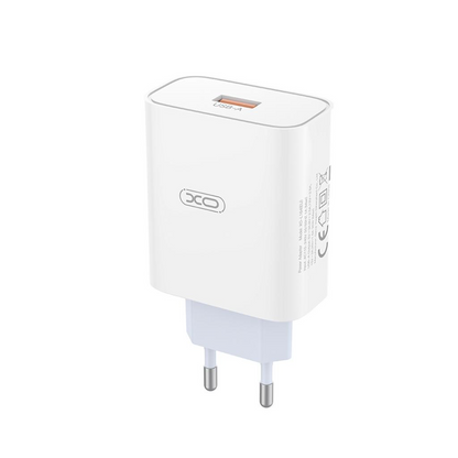 Netzladegerät mit USB-C Kabel XO Design L164, 30W, 1 x USB-A, Weiß