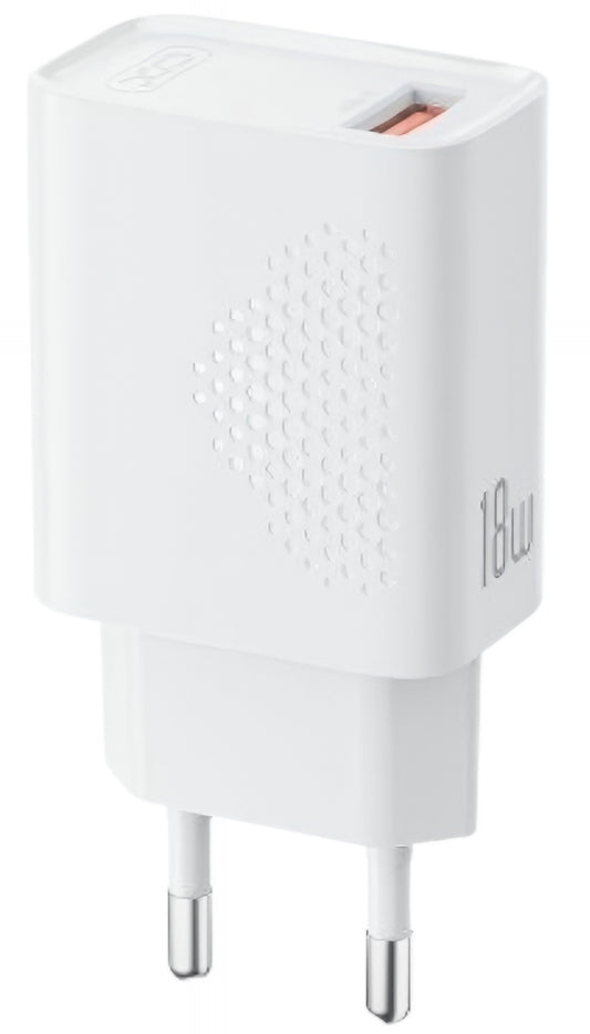 Netzladegerät mit microUSB-Kabel XO Design L159, 18W, 3A, 1 x USB-A, Weiß