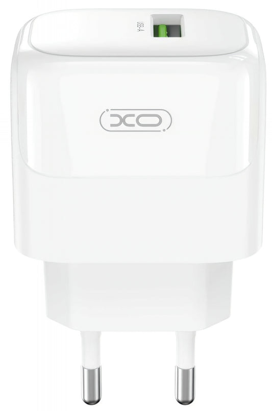 Netzladegerät mit microUSB-Kabel XO Design L135, 18W, 3A, 1 x USB-A, Weiß