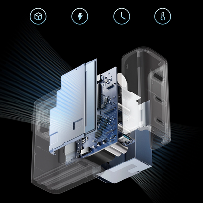 Netzladegerät mit USB-C Kabel Cuktech, 100W, 5A, 1 x USB-A - 2 x USB-C, Grau CUKAD1003EUG