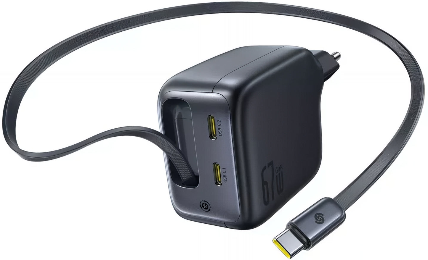 Netzladegerät mit USB-C Kabel Baseus EnerCore CJ11, 67W, 3.35A, 2 x USB-C, Schwarz E0121E00