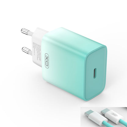 Netzwerkladegerät mit USB-C-Kabel XO Design CE18, 30 W, 3 A, 1 x USB-C, Blau