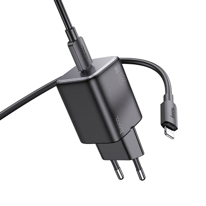 Netzwerkladegerät mit Lightning-Kabel HOCO N40, 20 W, 3 A, 1 x USB-C, Schwarz