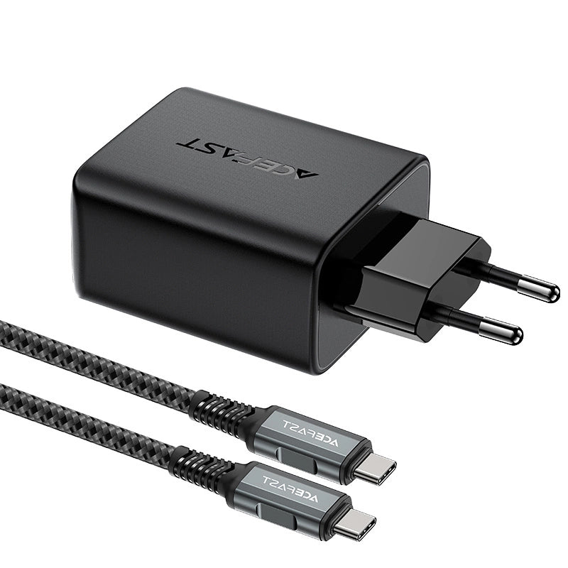 Acefast A17 Hub TV-Kabel-Netzwerk-Ladegerät, 65 W, 3 A, 1 x HDMI – 1 x USB-A – 1 x USB-C, Schwarz