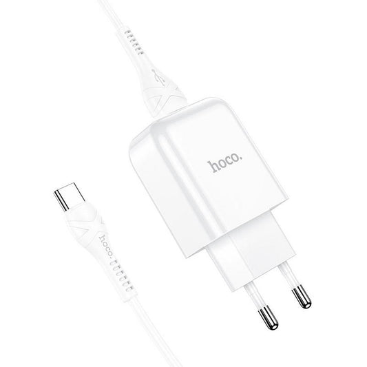 Netzwerkladegerät mit USB-C-Kabel HOCO N2, 10 W, 2,1 A, 1 x USB-A, Weiß