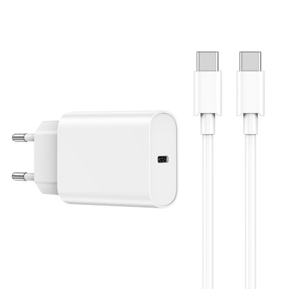 Netzwerkladegerät mit USB-C-Kabel WiWu Wi-U001, 20 W, 3 A, 1 x USB-C, Weiß