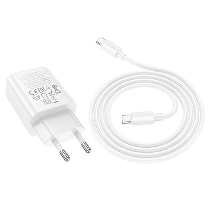 Netzladegerät mit USB-C Kabel HOCO N62, 30W, 3A, 1 x USB-C, Weiß