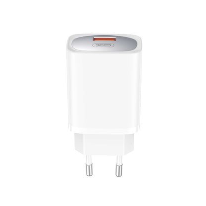 Netzladegerät mit USB-C Kabel XO Design CE19, 18W, 3A, 1 x USB-A, Weiß