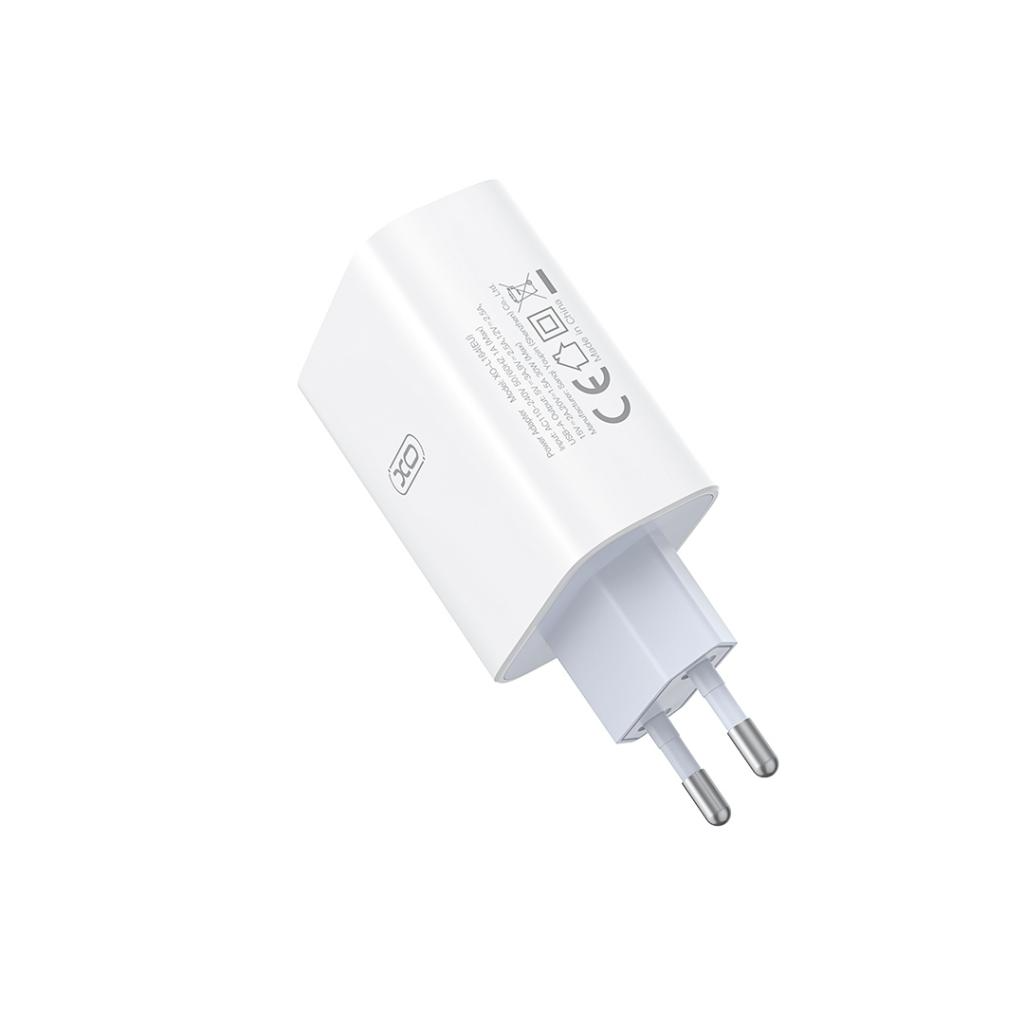 Netzladegerät mit USB-C Kabel XO Design L164, 30W, 1 x USB-A, Weiß
