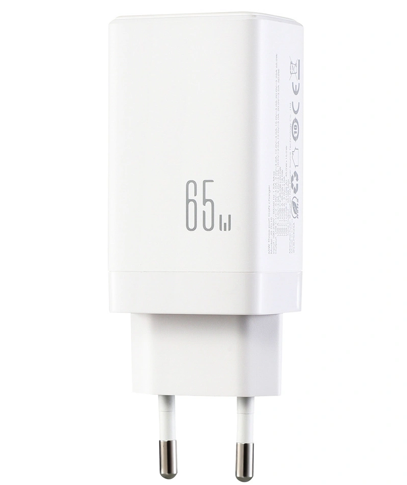 Joyroom JR-TG10 USB-C Network Charger with Cable, 65W, 3.25A, 1 x USB-A - 2 x USB-C, White