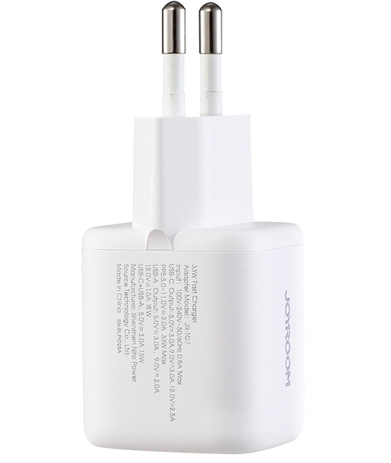 Netzteil mit USB-C-Kabel Joyroom JR-TG7, 33W, 3A, 1 x USB-A - 1 x USB-C, Weiß