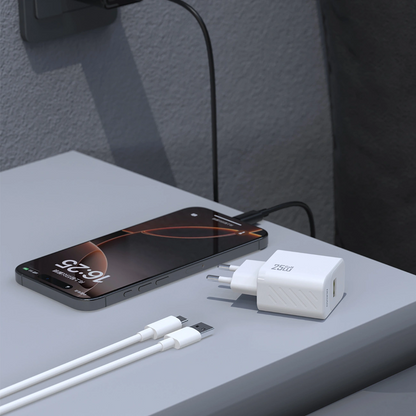 Netzteil mit USB-C-Kabel Dudao A27STEU, 25W, 3A, 1 x USB-A, Schwarz