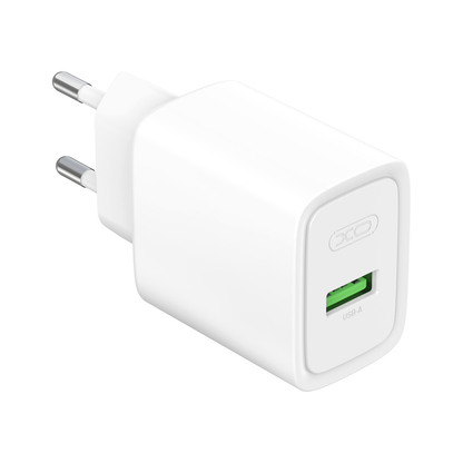 XO Design CE50 Netzladegerät mit USB-C-Kabel, 18 W, 3 A, 1 × USB-A, Weiß