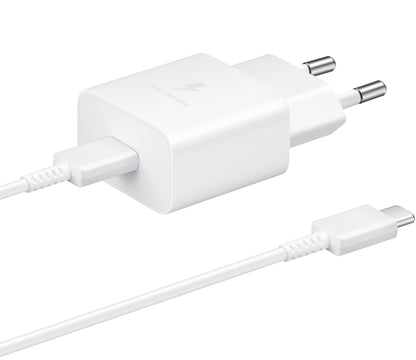 Network Charger with USB-C Cable Samsung, 15W, 2A, 1 x USB-C, White EP-T1510XWEGEU