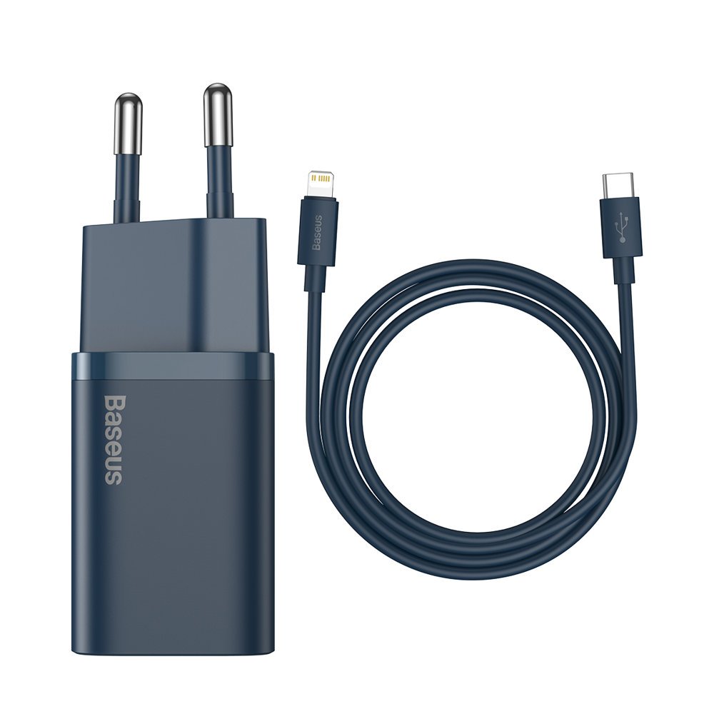 Netzwerkladegerät mit Lightning-Kabel Baseus Super Si, 20 W, 3 A, 1 x USB-C, Blau TZCCSUP-B03