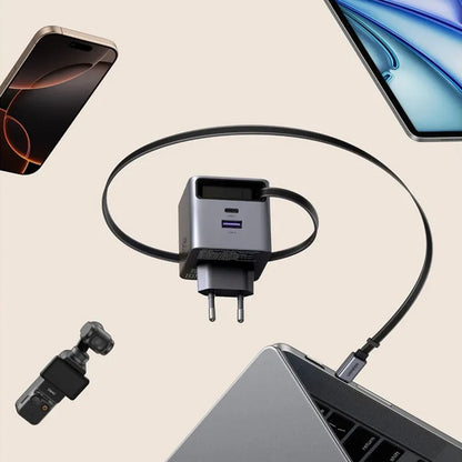 UGREEN X615 USB-C Network Charger with Cable, 65W, 3A, 1 x USB-A - 1 x USB-C, Grey