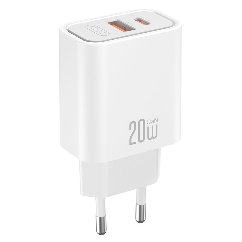Netzteil mit USB-C-Kabel XO Design CE40, 20W, 3A, 1 x USB-A - 1 x USB-C, Weiß