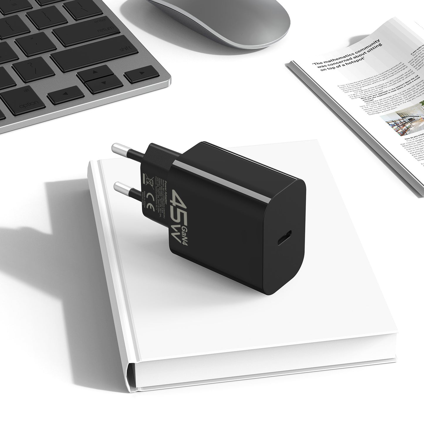 Blavec BC-7 Network Charger with USB-C Cable, 45W, 3A, 1 x USB-C, Black