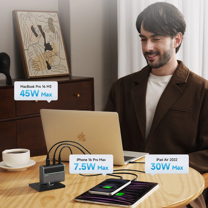 Netzladegerät mit USB-C Kabel Cuktech, 100W, 5A, 1 x USB-A - 2 x USB-C, Grau CUKAD1003EUG