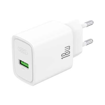 XO Design CE50 Netzladegerät mit USB-C-Kabel, 18 W, 3 A, 1 × USB-A, Weiß