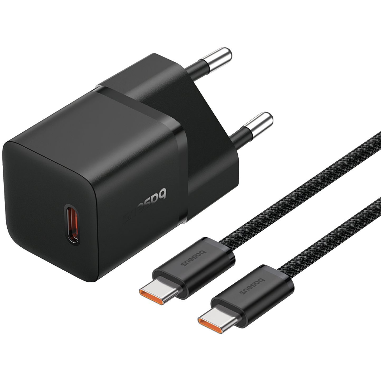 Netzwerkladegerät mit USB-C-Kabel Baseus GaN5, 20 W, 3 A, 1 x USB-C, Schwarz P10110900113-00