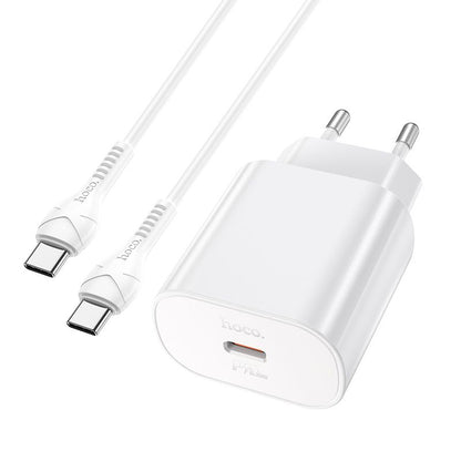 Netzwerkladegerät mit USB-C-Kabel HOCO Jetta N22, 25 W, 3 A, 1 x USB-C, Weiß