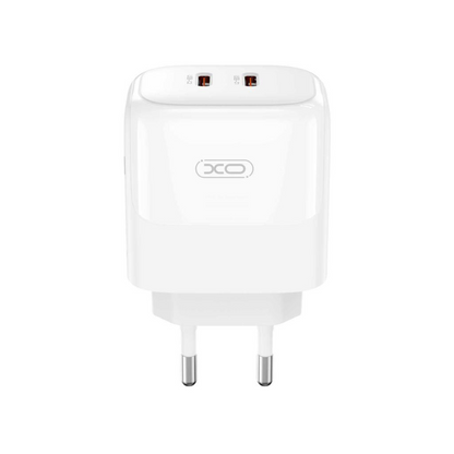 Netzladegerät mit USB-C Kabel XO Design L140, 35W, 3A, 2 x USB-C, Weiß