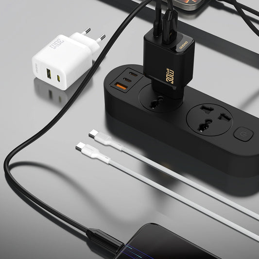 Netzladegerät mit USB-C Kabel Dudao A27TCEU, 30W, 1 x USB-A - 1 x USB-C, Weiß