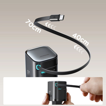 Netzwerkladegerät mit USB-C-Kabel Joyroom JR-TCL02, 65 W, 3 A, 1 x USB-A – 1 x USB-C, Schwarz