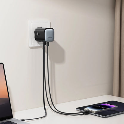 Netzwerkladegerät mit USB-C-Kabel Joyroom JR-TCL02, 65 W, 3 A, 1 x USB-A – 1 x USB-C, Schwarz