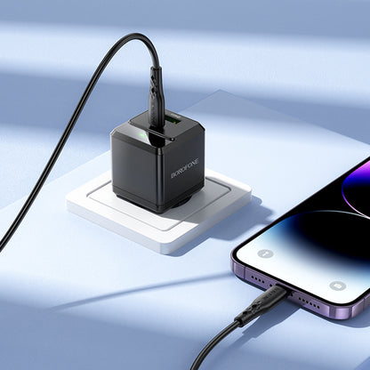 Netzladegerät mit Lightning-Kabel Borofone BN19 Intenso, 20W, 3A, 1 x USB-A - 1 x USB-C, Schwarz