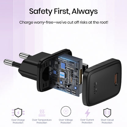 Netzladegerät mit Lightning-Kabel Lito LC17L, 30W, 3A, 1 x USB-C, Schwarz