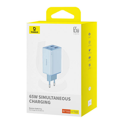 Netzladegerät mit USB-C Kabel Baseus GaN6 Pro, 65W, 3.25A, 2 x USB-A - 2 x USB-C, Blau E0121D00