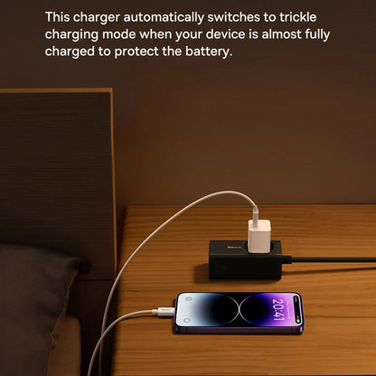 Network Charger with USB-C Cable Baseus GaN Mini 1C, 30W, 3A, 1 x USB-C, Blue P10110902313-00